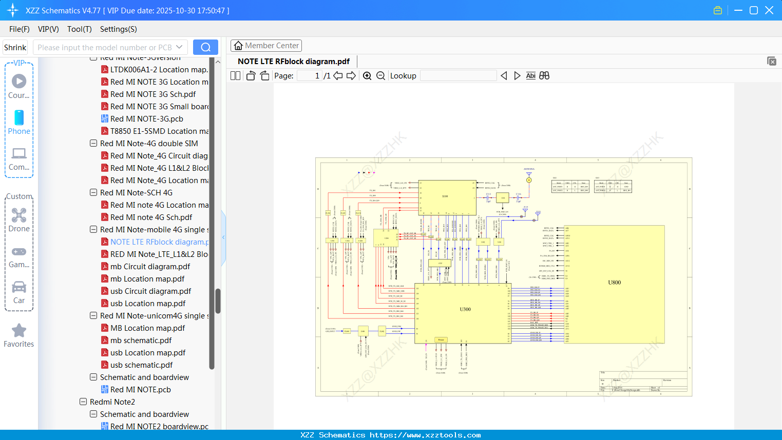 Xiaomi Redmi NOTE LTE RFblock Diagram